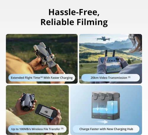 Miniatura 7 de DJI Mini 5 Pro Fly More Combo Plus con DJI RC 2, Drone con cámara, CMOS de 1 pulgada, dron 4K para principiantes, detección de obstáculos