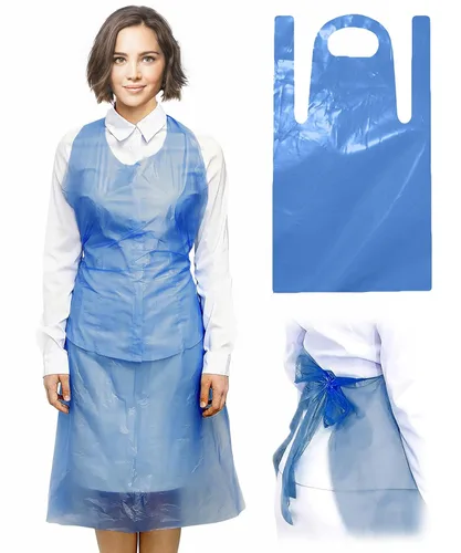 Miniatura 11 de ABC PACK & SUPPLY Delantales desechables Delantales de plástico unisex impermeables para servicio de alimentos Pintura Lavaplatos, Azul Rojo