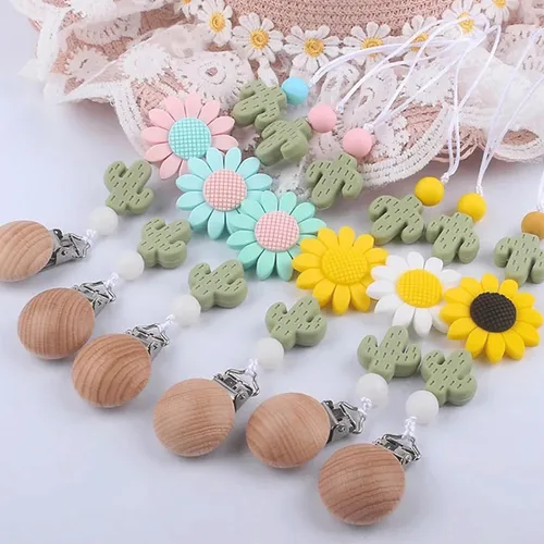 Miniatura 4 de 30 cuentas de silicona multicolor en forma de cactus para manualidades de bricolaje