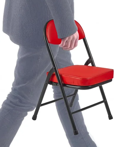 Miniatura 10 de Mini sillas plegables acolchadas, taburete de garaje, silla de camping portátil con cojín, silla de césped ligera, para eventos deportivos al aire