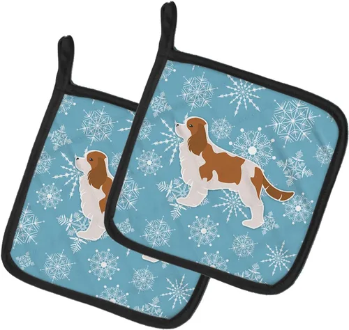 Miniatura 438 de Caroline's Treasures BB3567PTHD - Juego de soportes para ollas de cocina resistentes al calor, almohadillas calientes para cocinar, hornear, Copo