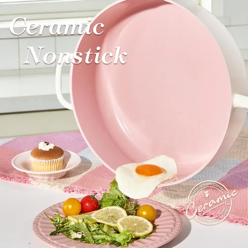 Miniatura 3 de CAROTE Sartén profunda antiadherente de 11 pulgadas con tapa, sartén de chef de 5 cuartos con boquilla de vertido, sartén para cocina de inducción