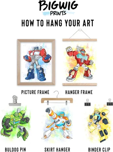 Miniatura 6 de Transformers Prints - Juego de 6 fotos de decoración de pared (8 x 10 pulgadas)
