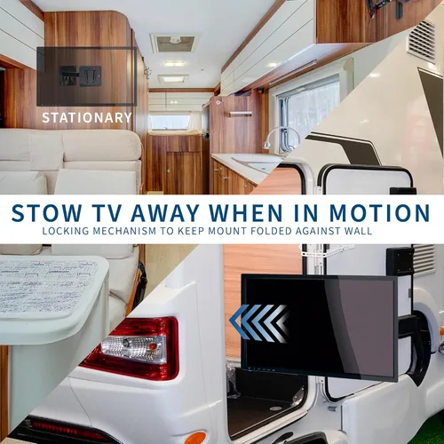 Miniatura 4 de VIVO Soporte de TV de plástico resistente de polímero y acero con brazo articulado, patrón de montaje VESA de 3.93 x 3.93 pulgadas, soporta hasta 22