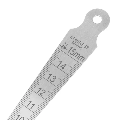 Miniatura 5 de Regla de calibre cónico de acero inoxidable de 0.000-0.591 in, regla de inspección de agujeros, cuña, reglas de soldadura, herramienta de medición