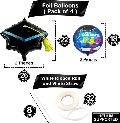 Miniatura 3 de KatchOn, Globos de graduación de salto 2026 – Grandes, 40 pulgadas Globo de graduación de felicitaciones Decoraciones de graduación de jardín