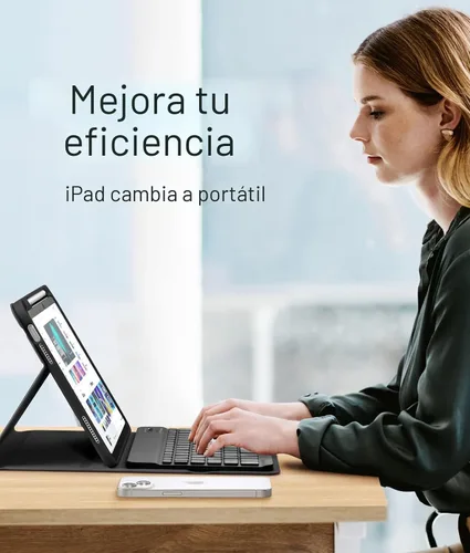 Miniatura 7 de Hamile Funda para iPad de 11ª y 10ª Generación con Teclado - Funda de Teclado Folio Inalámbrico Desmontable con Retroiluminación de 7