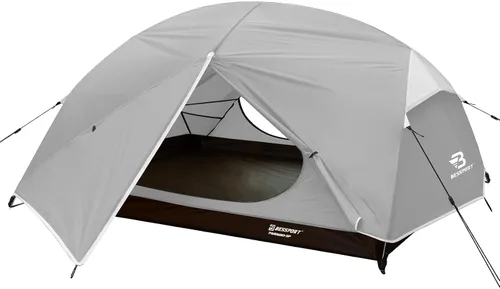 Miniatura 9 de Bessport Tienda de campaña para 2-3 personas, tienda de campaña ligera para mochileros, impermeable, resistente al viento, dos puertas, fácil