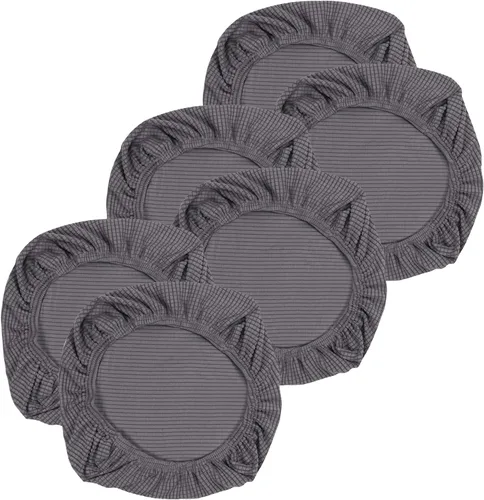 Miniatura 20 de Yikko - Fundas elásticas de jacquard con licra suave, con textura de grano de maíz, para sillas, aptas para oficina, comedor, bar, fundas