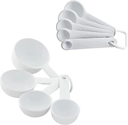Miniatura 15 de KitchenAid Juego de tazas y cucharas medidoras universales fáciles de leer con mango de agarre suave para un máximo control, agujero para colgar