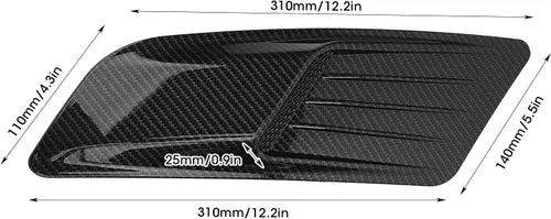 Miniatura 2 de Par universal de ajuste de fibra de carbono para ventilación de aire de campana para 2015-2017
