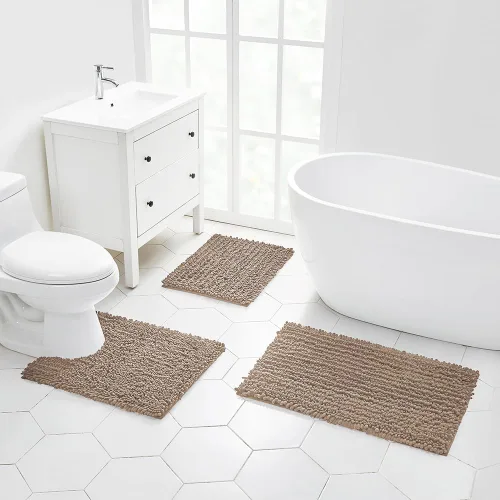 Miniatura 66 de Walensee Alfombra de baño antideslizante (24x17 pulgadas, rosa polvoriento) absorbente de agua, súper suave, lanuda de felpilla, lavable a máquina