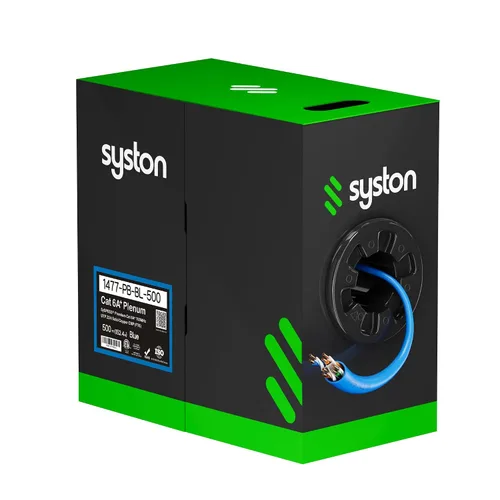 Miniatura 16 de Syston Cable Tech Cat6A+ - Cable Ethernet crudo a granel negro a granel 700 MHz 20 pies 23AWG 4pr par trenzado sin blindaje UTP cobre sólido desnudo