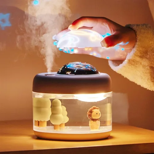 Miniatura 2 de Humidificadores para dormitorio, lámpara de proyección, humidificador de aire inalámbrico, batería de 2000 mAh, proyector recargable, humidificador