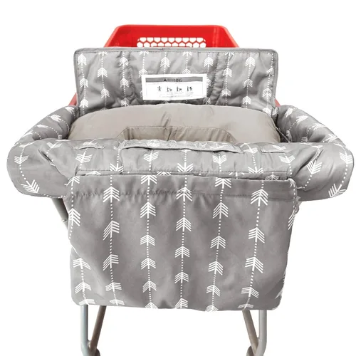 Miniatura 3 de Funda impermeable 2 en 1 para asiento de carrito de comestibles y funda para silla alta (flecha gris)