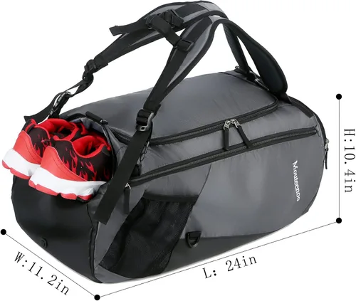 Miniatura 3 de Mouteenoo Mochila de viaje con compartimento para zapatos, resistente al agua, bolsa de gimnasio con correas de hombro para hombres y mujeres