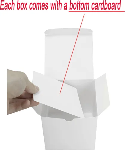 Miniatura 3 de Bonfasvo Cajas de regalo, paquete de 30 cajas de papel kraft plegables de 4 x 4 x 4 pulgadas, cajas de papel kraft plegables para damas de honor