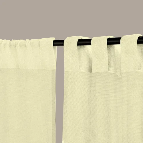 Miniatura 5 de Linenwalas Juego de 2 paneles de cortinas semitraslúcidas de lino de algodón de 84 pulgadas de largo, elegante bolsillo para barra y bucles
