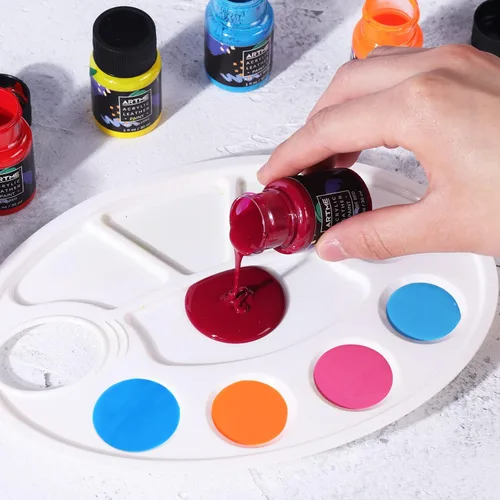 Miniatura 4 de ARTME Juego de pintura acrílica para cuero, 20 colores x 1.0 fl oz, kit de tinte acrílico para cuero, perfecto para zapatos, tenis, chaquetas, sofás