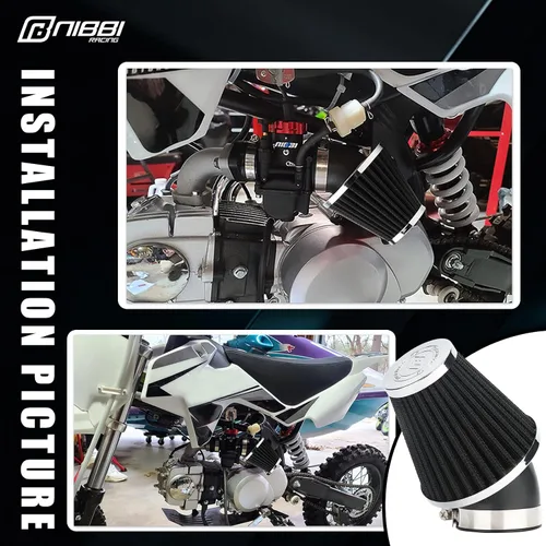 Miniatura 7 de NIBBI Filtro de aire de 1.654 pulgadas para motor GY6, limpiador de carburador de motocross de alto rendimiento para motocross Dirt Bike Pit Bike