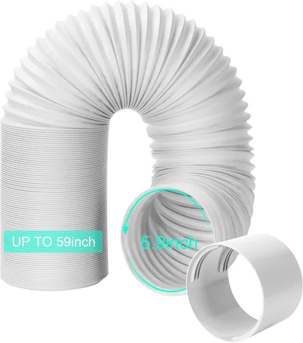 Manguera de aire acondicionado portátil con acoplador, 5.9 pulgadas/5.9 in en sentido antihorario conducto de ventilación de escape universal de CA,