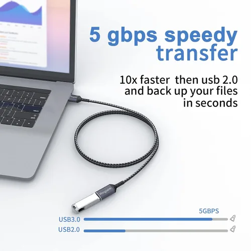 Miniatura 3 de Cable de extensión USB 3.0 de 4 pies tipo A, macho a hembra, cable de extensión USB de múltiples puertos compatible con impresora, teclado, unidad