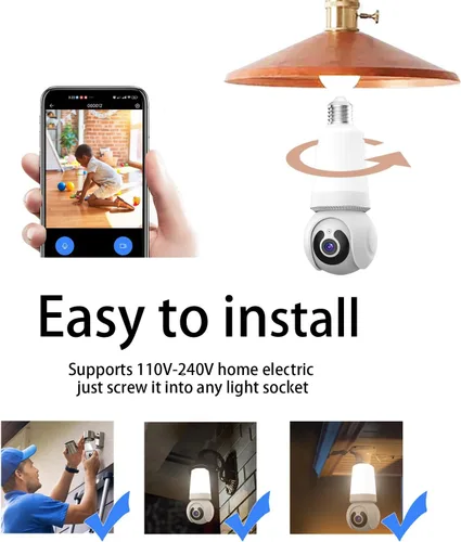 Miniatura 6 de Cámara de seguridad WiFi para interiores y exteriores con enchufe, detección humana AI, vista en vivo, visión nocturna a color, audio de 2 vías