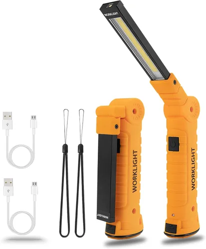 Miniatura 18 de Luces LED de trabajo recargables, linterna de mano para hombre, regalo de cumpleaños, luz de trabajo magnética, rotación de 360°, 5 modos, linterna