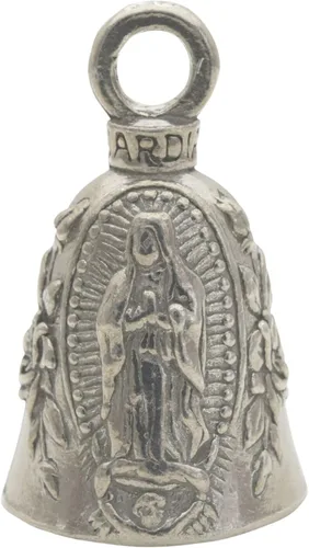 Miniatura 22 de Guardian Bell Campana religiosa de buena suerte con llavero y bolsa de regalo de terciopelo negro Campana de motocicleta Peltre sin plomo