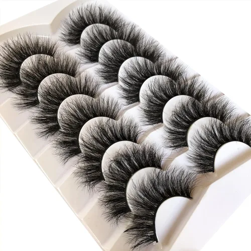 Miniatura 841 de Pooplunch - Pestañas postizas finas de visón sintético, estilo ojo de gato, naturales, cruzadas, tipo racimo, efecto 8D de volumen, tiras