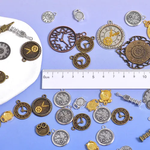 Miniatura 4 de stino 100 G Mixed Style Metal Charms for Jewelry Making, Bulk Silver & Gold Plated, for Bracelet, Necklace, Earrings DIY Crafts