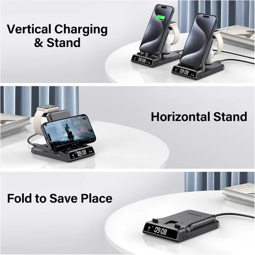 Miniatura 6 de Estación de carga rápida USB C de 25 W para iPhone Air 17 16 15, cargador 3 en 1 para Apple Watch Series 11 10 9 8 7 6 5 4 Ultra 2 Ultra
