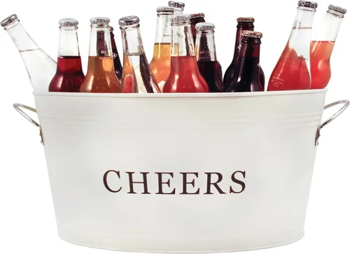 Cubos de Bebida Twine Cheers, Cubos Galvanizados para Entretener, Cubos de Bebidas para Fiestas, Gran Cubo de Hielo y Canasta de Regalo, Cubos de