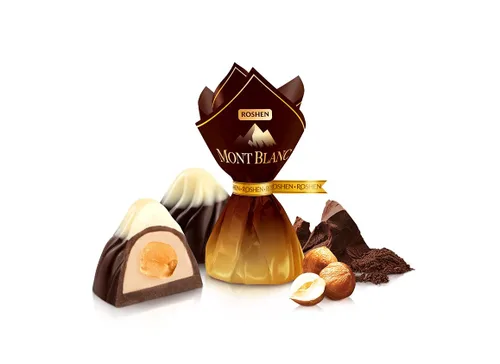 Miniatura 3 de Roshen Montblanc - Caramelo de chocolate con almendras picadas (2.2 lbs/2.2 libras), rosa