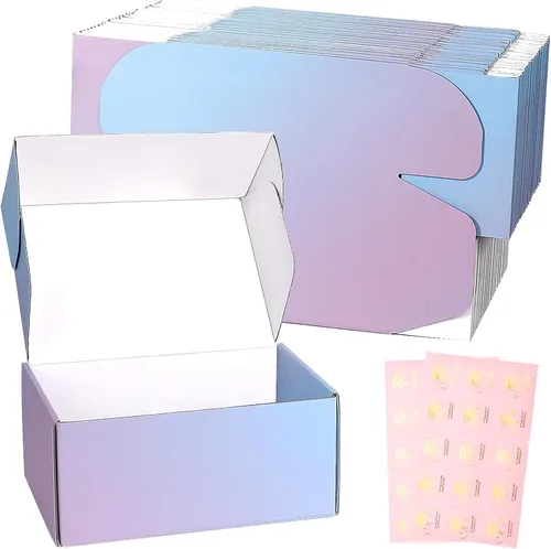 Miniatura 25 de Cajas de envío pequeñas de 6 x 4 x 2 pulgadas para pequeñas empresas, paquete de 30 cajas de correo moradas, caja de embalaje de cartón corrugado