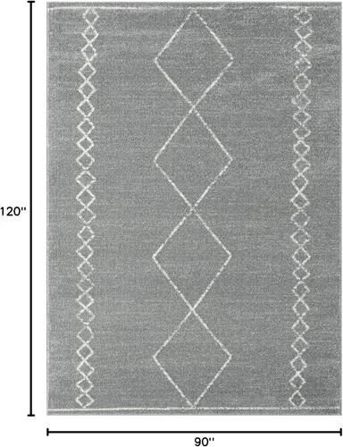Miniatura 2 de LUXE WEAVERS - Alfombra geométrica marroquí estilo boho, color gris, tamaño 8 x 10, Daphnes 2735