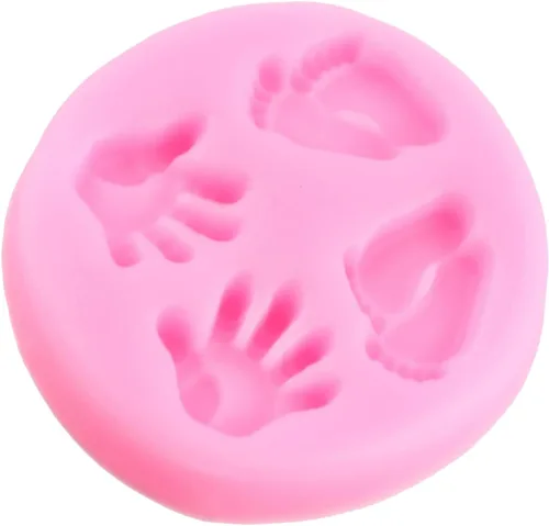 Miniatura 5 de Moldes de silicona para bebé, molde de fondant para pies de bebé, moldes de silicona de mano para baby shower, decoración de pasteles, decoración