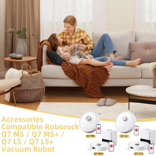 Miniatura 2 de Paquete de 23 accesorios para robot de vacío Roborock Q7 M5 / Q7 M5+ / Q7 L5 / Q7 L5+, piezas de repuesto, 1 cepillo principal, 4 almohadillas