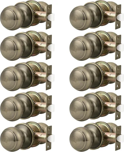 Miniatura 16 de Probrico (paquete de 10 perillas redondas para puertas de paso (sin bloqueo), perillas sin llave para cerraduras de puertas interiores/exteriores