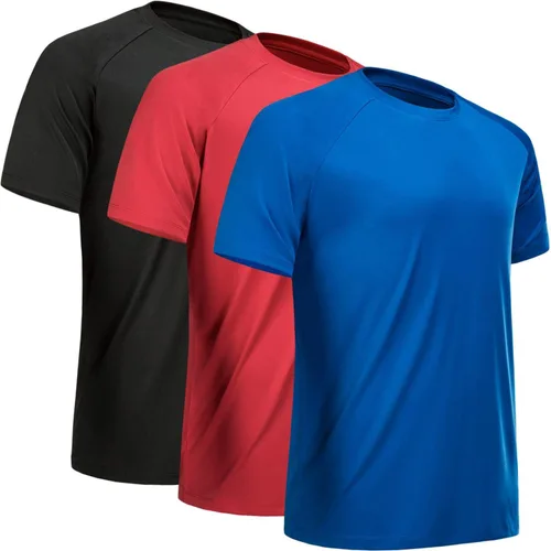 Miniatura 32 de Camisetas de entrenamiento para hombre, de manga corta, de secado rápido, atlético, gimnasio, activo, absorbe la humedad