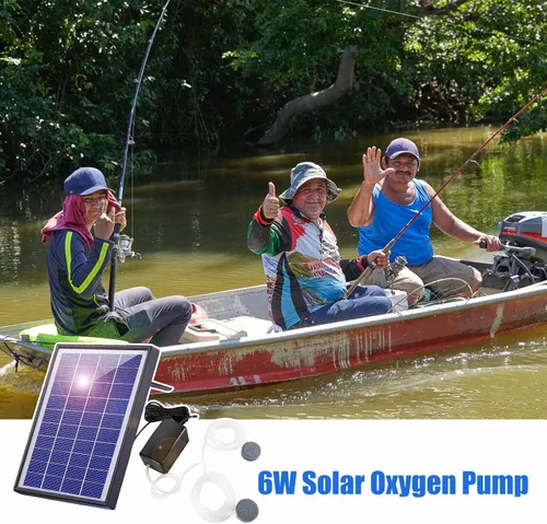 Miniatura 9 de Andoer Oxigenador de estanque alimentado por energía solar, bomba de oxígeno solar, bomba de aire de oxígeno para acuario, aireador de pesca