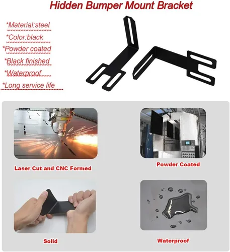 Miniatura 3 de Compatible con Dodge Ram 2500 3500 2003-2020 Soportes de montaje de rejilla de parachoques ocultos para barra de luz LED recta de 22'' 32'' 42