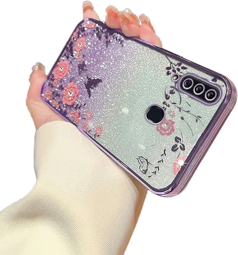 Miniatura 37 de Funda para Note 10, Galaxy Note 10 para mujer, cambio gradual con purpurina, cristal suave, TPU elegante, mariposa, floral, corazón, transparente