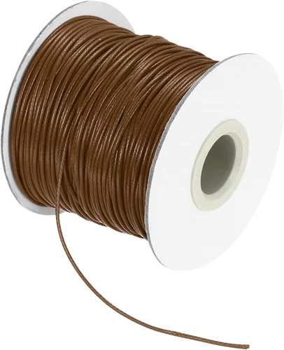 Miniatura 168 de MECCANIXITY Cordón encerado de poliéster encerado de 0.020 in, cuerda de cera de 175 yardas para hacer pulseras, collares, cuentas, joyería y Negro