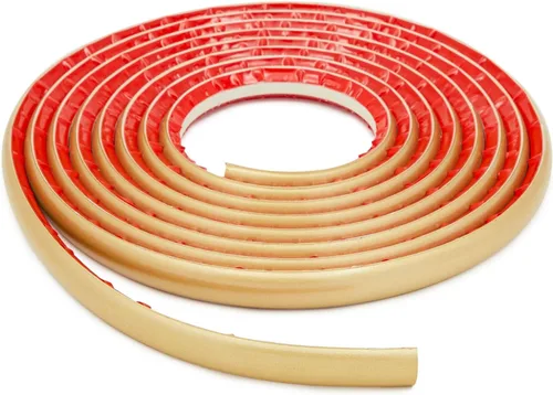 Stockroom Plus Moldura flexible redonda de un cuarto – Moldeado redondo dorado fácil de despegar y pegar – Borde de sellado de PVC dorado