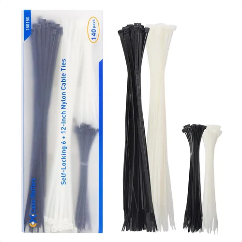 Miniatura 8 de Cable Matters Paquete de 200 bridas para cables para interiores y exteriores, 6, 8, 12 pulgadas, de nailon autobloqueante, varios tamaños