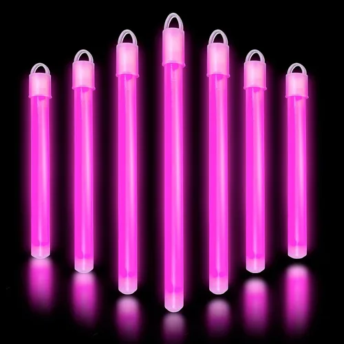 Miniatura 12 de Glow Fever Palitos que brillan en la oscuridad – 100 unidades de barras brillantes de 6 pulgadas pack de fiesta a granel con tapas de extremo