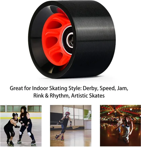 Miniatura 3 de TOBWOLF Paquete de 8 ruedas para patines de 2.283 in x 1.535 in, 95 A, para interiores para patinaje de velocidad, artístico, mermelada, pista