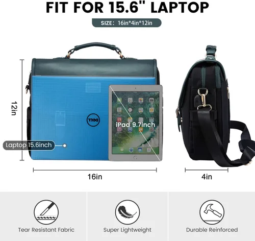 Miniatura 6 de LOVEVOOK Bolso para laptop para mujer, de 15.6 pulgadas con gran capacidad, maletín para computadora, bolso cruzado de hombro, bolsas para oficina