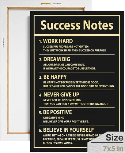 Miniatura 73 de Decoración de pared motivacional – Arte para colgar en la oficina, lienzo de reglas de trabajo, decoración de pared inspiradora, obra de arte En